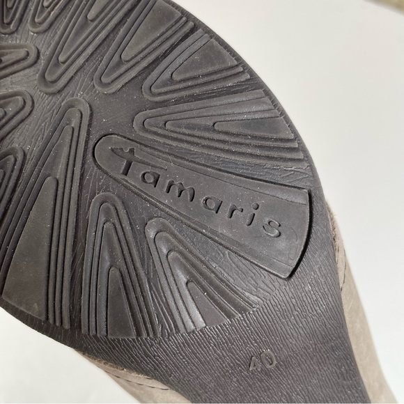 Tamaris Soft Leather Heeled Ankle Booties Size 40/8.5 - Picture 6 of 7